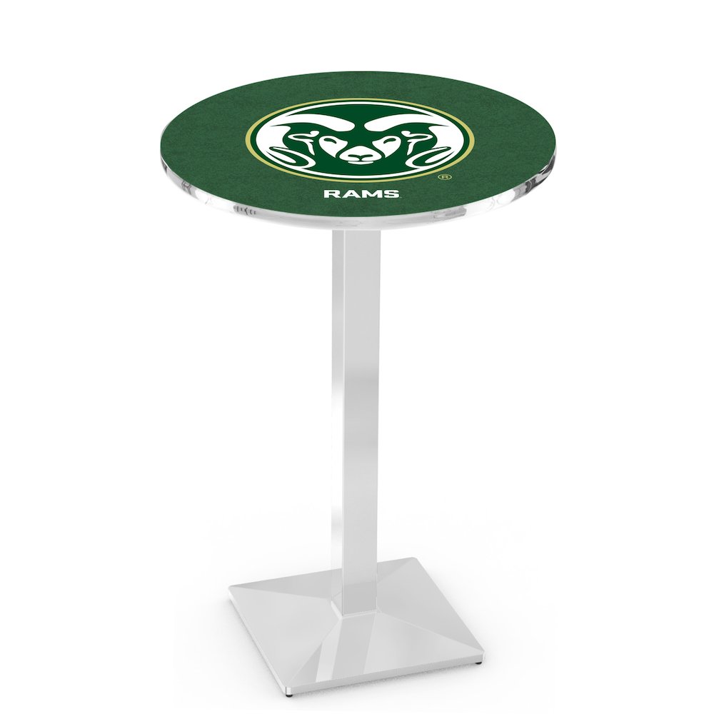 L217 Colorado State University 36' Tall - 36' Top Pub Table w/ Chrome Finish