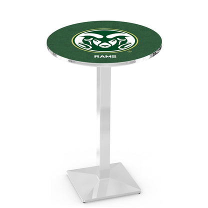 L217 Colorado State University 36' Tall - 36' Top Pub Table w/ Chrome Finish