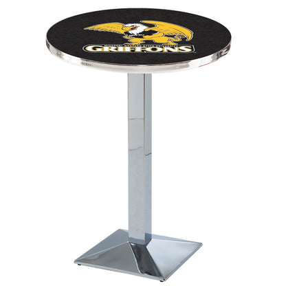 L217 Missouri Western State University 36' Tall - 36' Top Pub Table w/ Chrome Finish