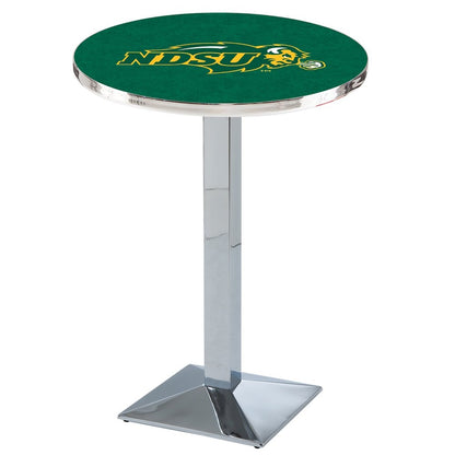 L217 North Dakota State University 36' Tall - 36' Top Pub Table w/ Chrome Finish
