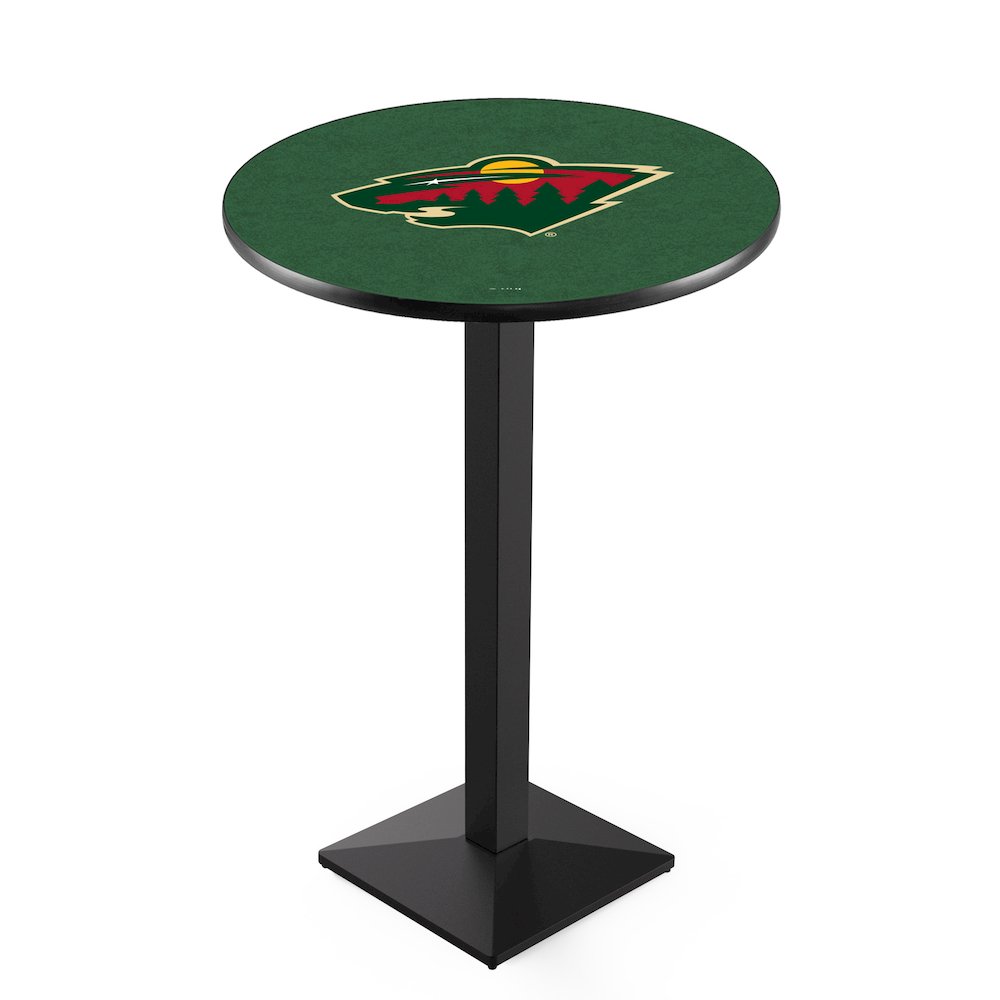 L217 Minnesota Wild 36" Tall - 36" Top Pub Table with Black Wrinkle Finish (9156)
