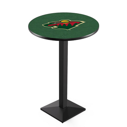 L217 Minnesota Wild 36" Tall - 36" Top Pub Table with Black Wrinkle Finish (9156)
