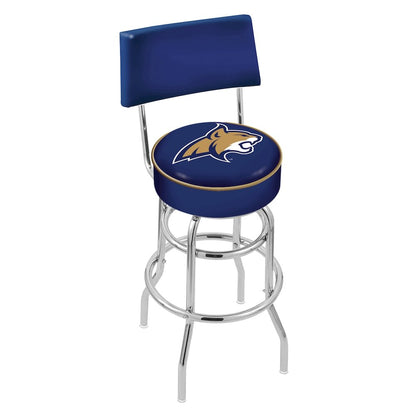 30" L7C4 - Chrome Double Ring Montana State Swivel Bar Stool with a Back by Holland Bar Stool Company
