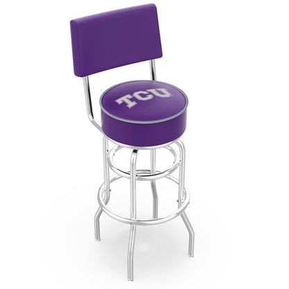 30" L7C4 - Chrome Double Ring TCU Swivel Bar Stool with a Back by Holland Bar Stool Company