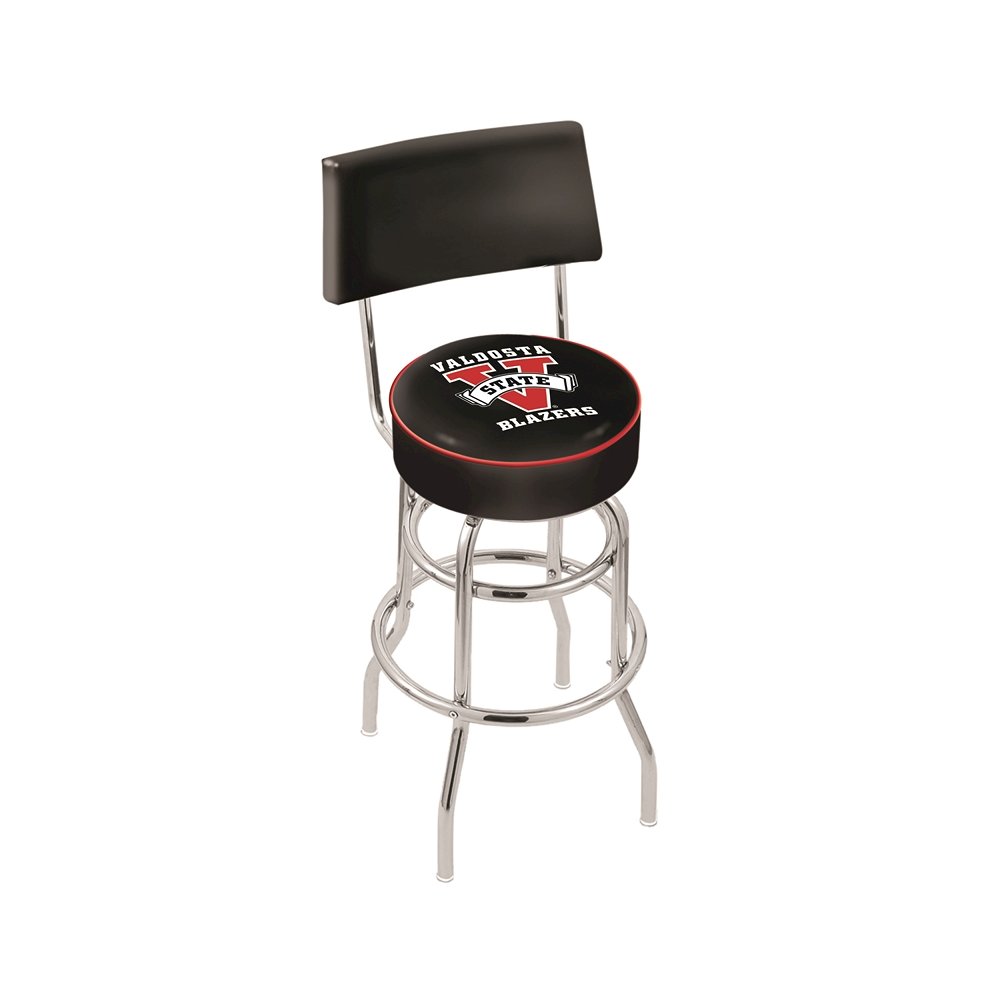 30" L7C4 - Chrome Double Ring Valdosta State Swivel Bar Stool with a Back by Holland Bar Stool Company