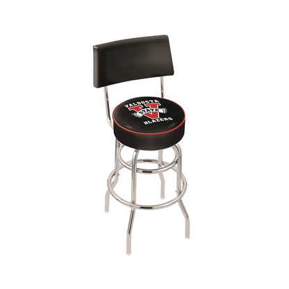 30" L7C4 - Chrome Double Ring Valdosta State Swivel Bar Stool with a Back by Holland Bar Stool Company