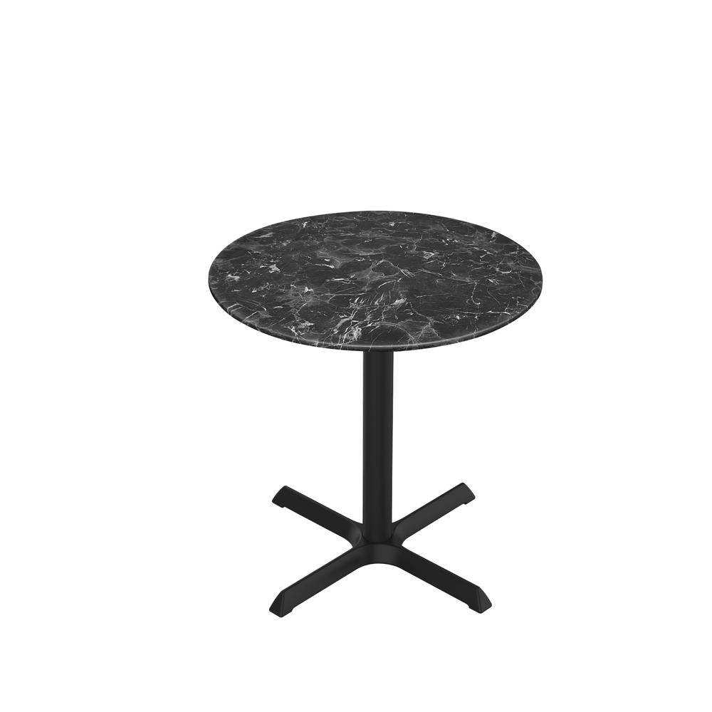 30" Tall OD211 Indoor/Outdoor All-Season Table with 36" Diameter Black Marble Top
