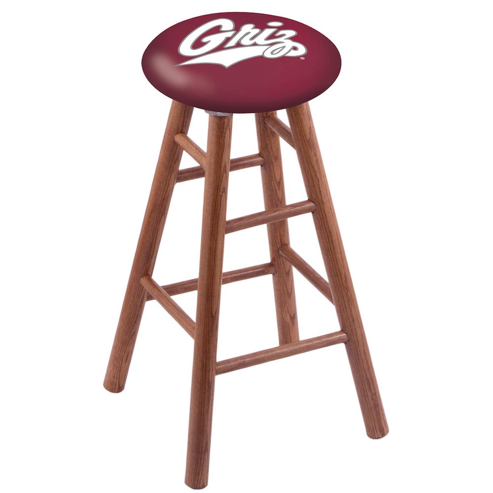 Oak Extra Tall Bar Stool in Medium Finish with Montana Seat