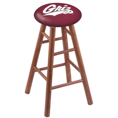 Oak Extra Tall Bar Stool in Medium Finish with Montana Seat
