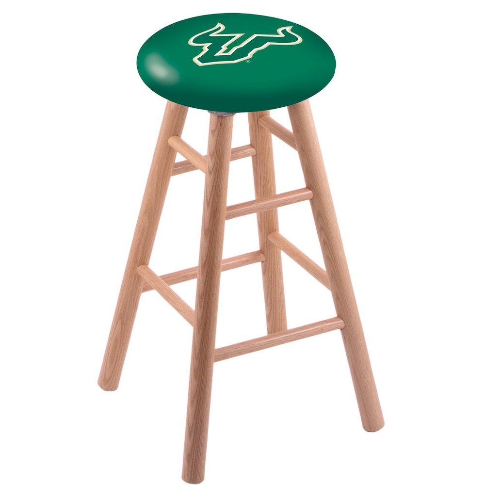 Oak Bar Stool in Natural Finish with South Florida Seat