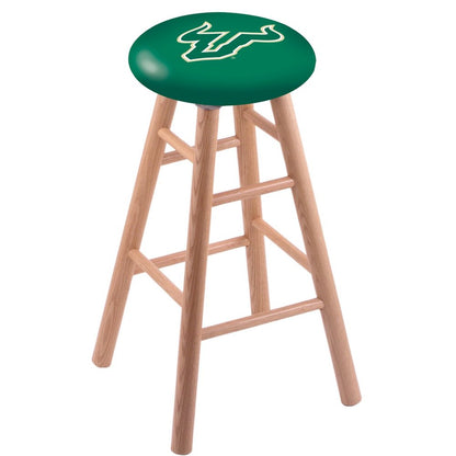 Oak Bar Stool in Natural Finish with South Florida Seat