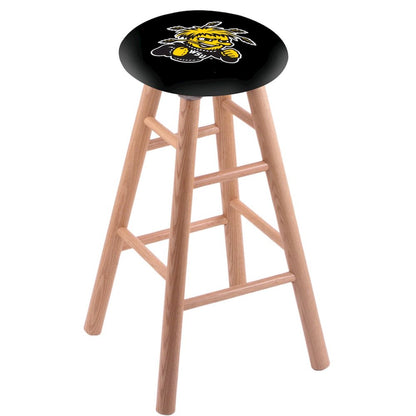Oak Bar Stool in Natural Finish with Wichita State Seat