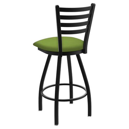 XL 410 Jackie 30" Swivel Bar Stool with Black Wrinkle Finish and Canter Kiwi Green Seat