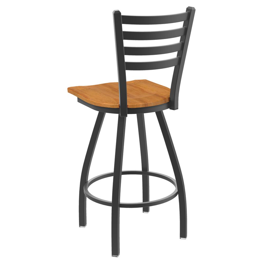 XL 410 Jackie 30" Swivel Bar Stool with Pewter Finish and Medium Maple Seat