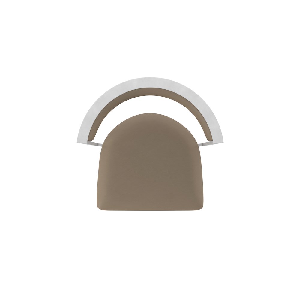 Swivel Bar Stool with Anodized Nickel Finish and Canter Earth Seat and Back