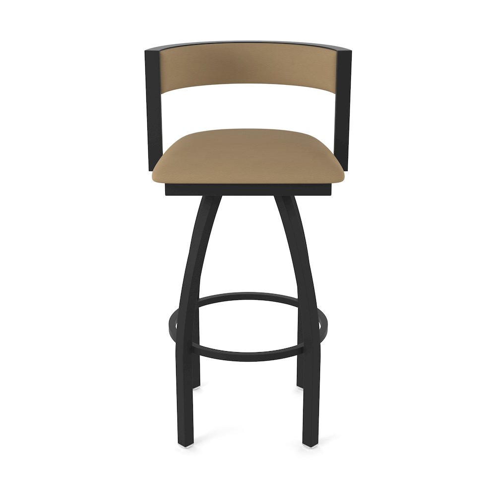 Swivel Bar Stool with Black Wrinkle Finish and Canter Sand Seat and Back