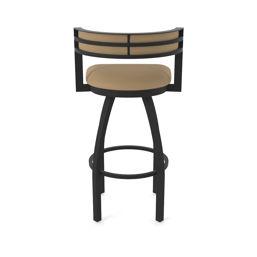 Swivel Bar Stool with Black Wrinkle Finish and Canter Sand Seat and Back