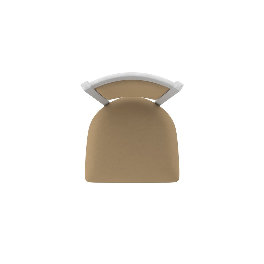 Swivel Bar Stool with Anodized Nickel Finish and Canter Sand Seat and Back