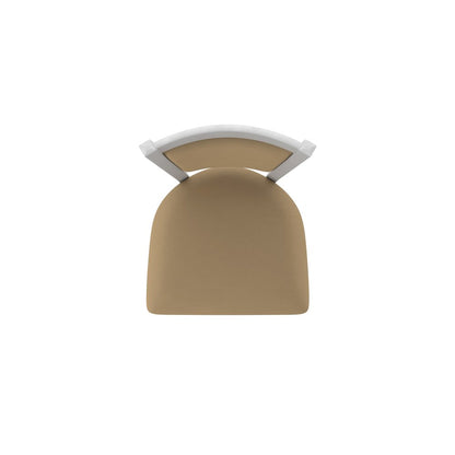 Swivel Bar Stool with Anodized Nickel Finish and Canter Sand Seat and Back