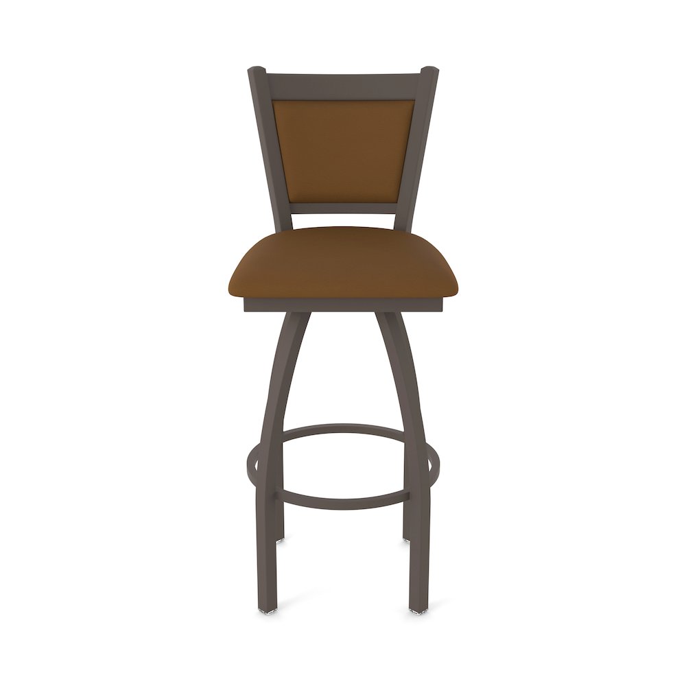 Swivel Bar Stool with Bronze Finish and Canter Thatch Seat and Back