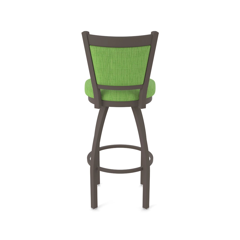 Swivel Bar Stool with Bronze Finish and Graph Parrot Seat and Back