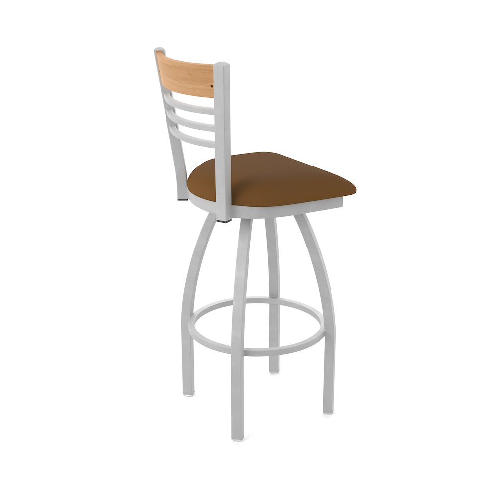 36" Swivel Extra Tall Bar Stool, Anodized Nickel Finish, Medium Back