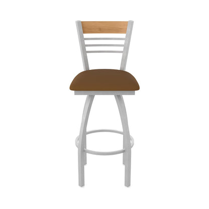 36" Swivel Extra Tall Bar Stool, Anodized Nickel Finish, Medium Back