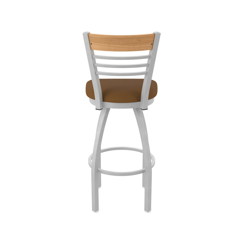 36" Swivel Extra Tall Bar Stool, Anodized Nickel Finish, Medium Back