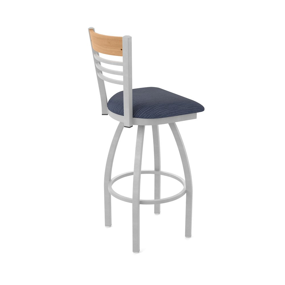 36" Swivel Extra Tall Bar Stool, Anodized Nickel Finish, Medium Back