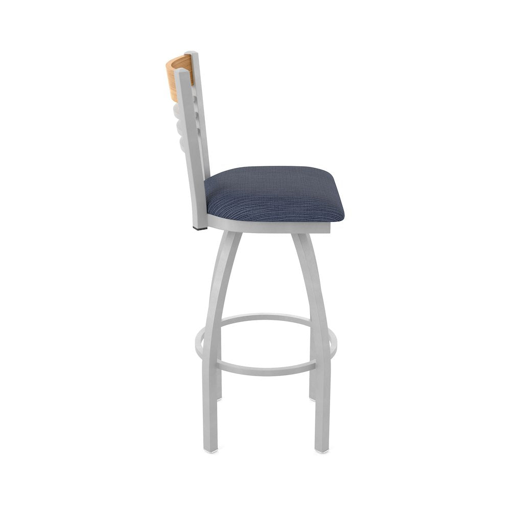 36" Swivel Extra Tall Bar Stool, Anodized Nickel Finish, Medium Back