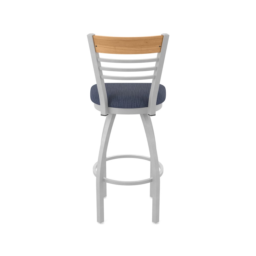 36" Swivel Extra Tall Bar Stool, Anodized Nickel Finish, Medium Back