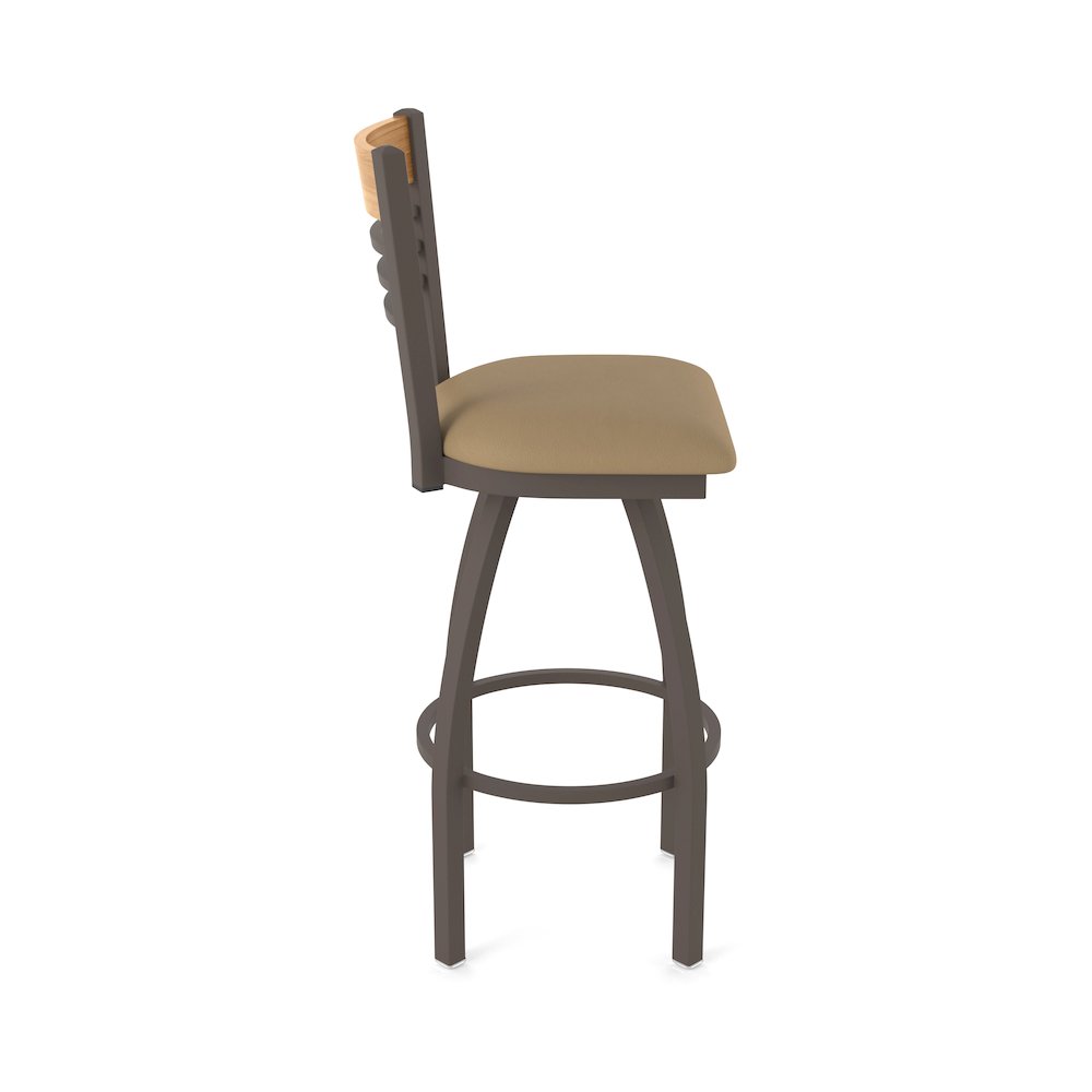 36" Swivel Extra Tall Bar Stool, Bronze Finish, Medium Back, Canter Sand Seat
