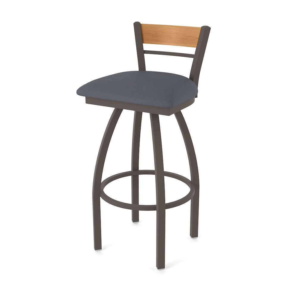 36" Swivel Extra Tall Bar Stool, Bronze Finish, Medium Back, Canter Storm Seat