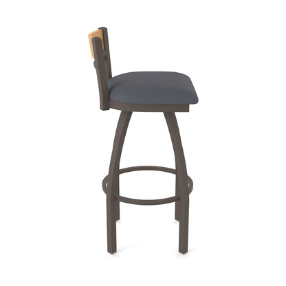 36" Swivel Extra Tall Bar Stool, Bronze Finish, Medium Back, Canter Storm Seat
