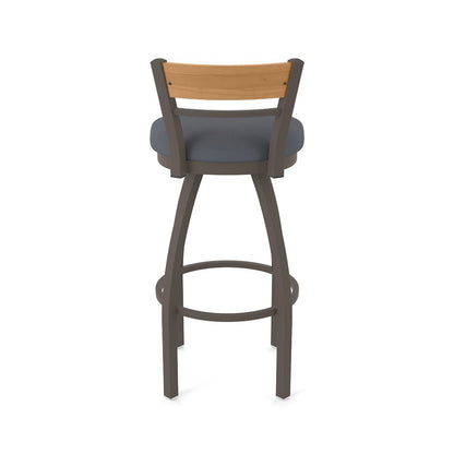 36" Swivel Extra Tall Bar Stool, Bronze Finish, Medium Back, Canter Storm Seat
