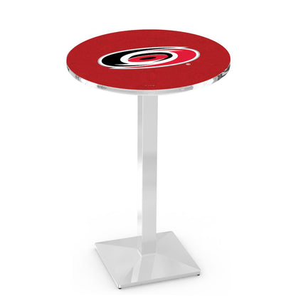 L217 Carolina Hurricanes 42" Tall - 36" Top Pub Table with Chrome Finish (1210)