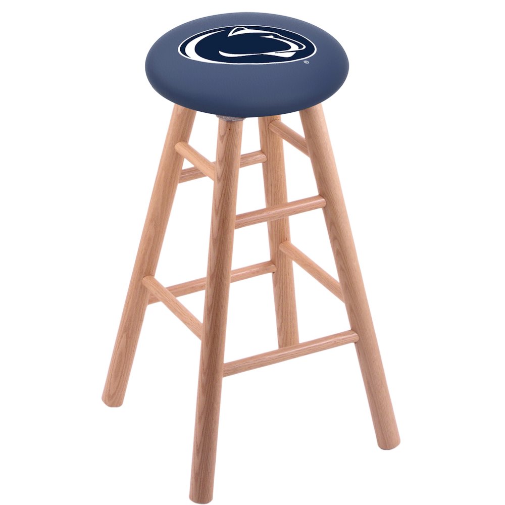 Oak Extra Tall Bar Stool in Natural Finish with Penn State Seat
