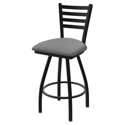 XL 410 Jackie 36" Swivel Extra Tall Bar Stool with Black Wrinkle Finish and Canter Folkstone Grey Seat