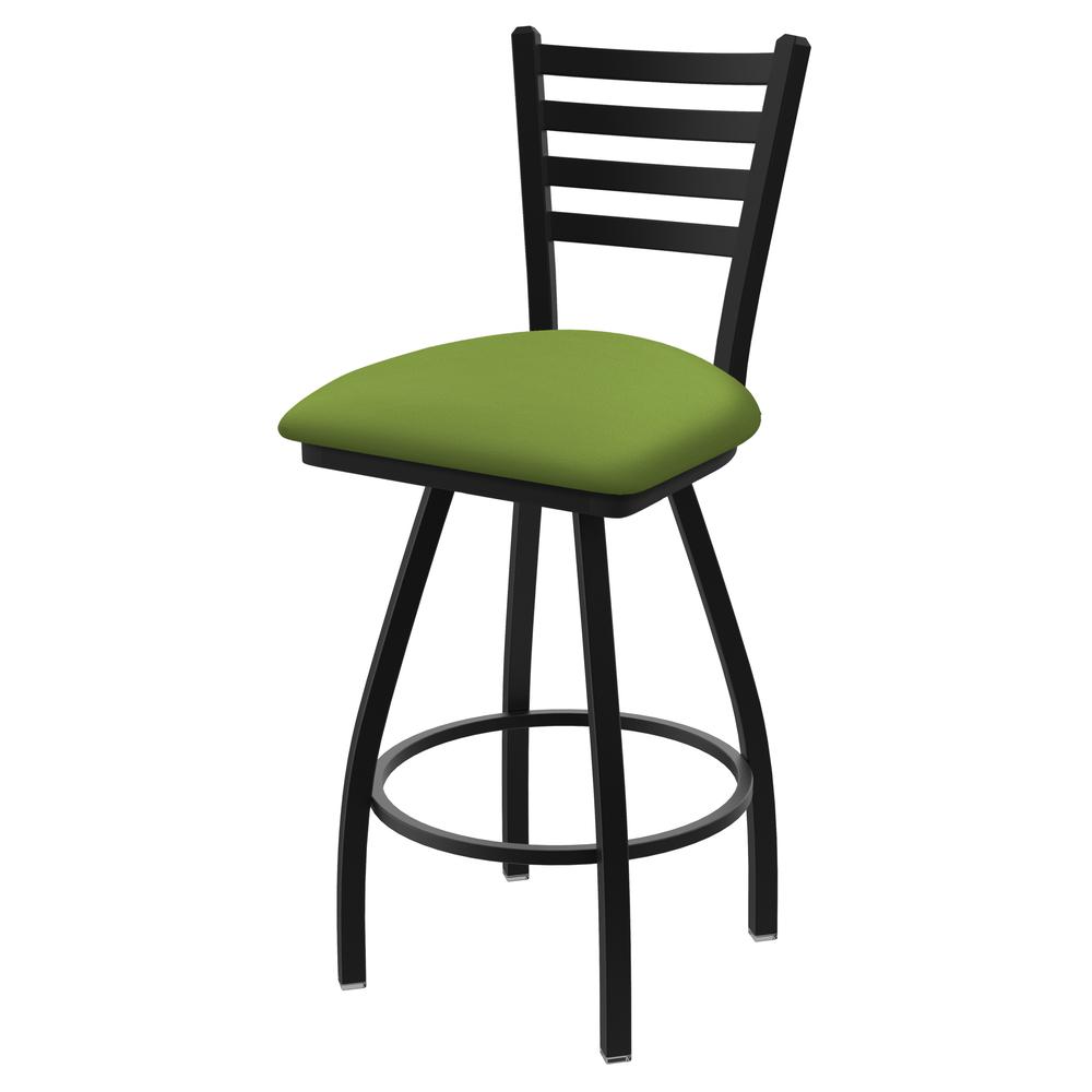 XL 410 Jackie 36" Swivel Extra Tall Bar Stool with Black Wrinkle Finish and Canter Kiwi Green Seat