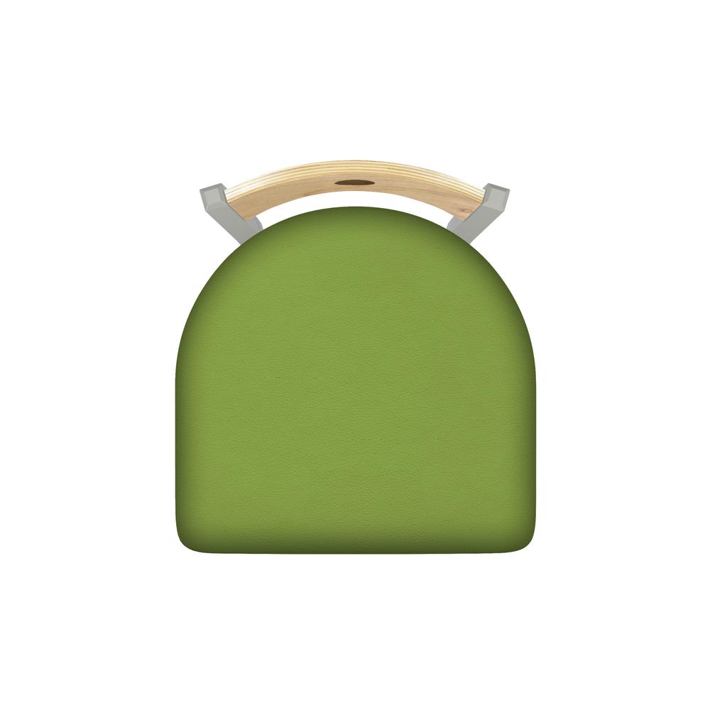 XL 830 Voltaire 36" Swivel Counter Stool with Anodized Nickel Finish, Natural Back, and Canter Kiwi Green Seat
