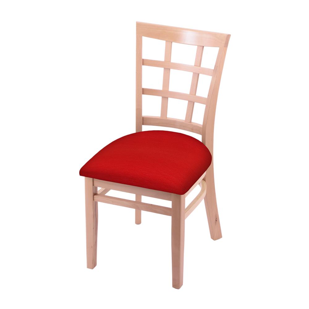 3130 18" Chair with Natural Finish and Canter Red Seat