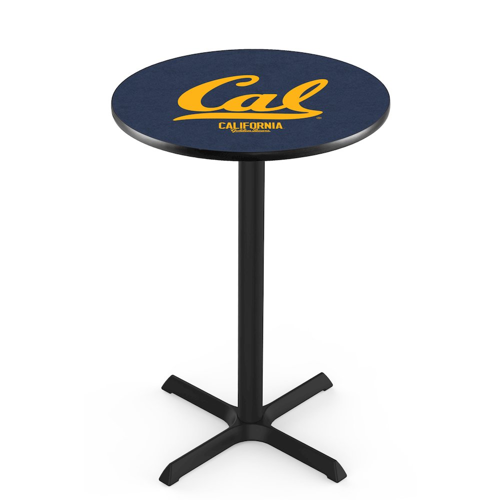 L211 University of California 42" Tall - 36" Top Pub Table with Black Wrinkle Finish