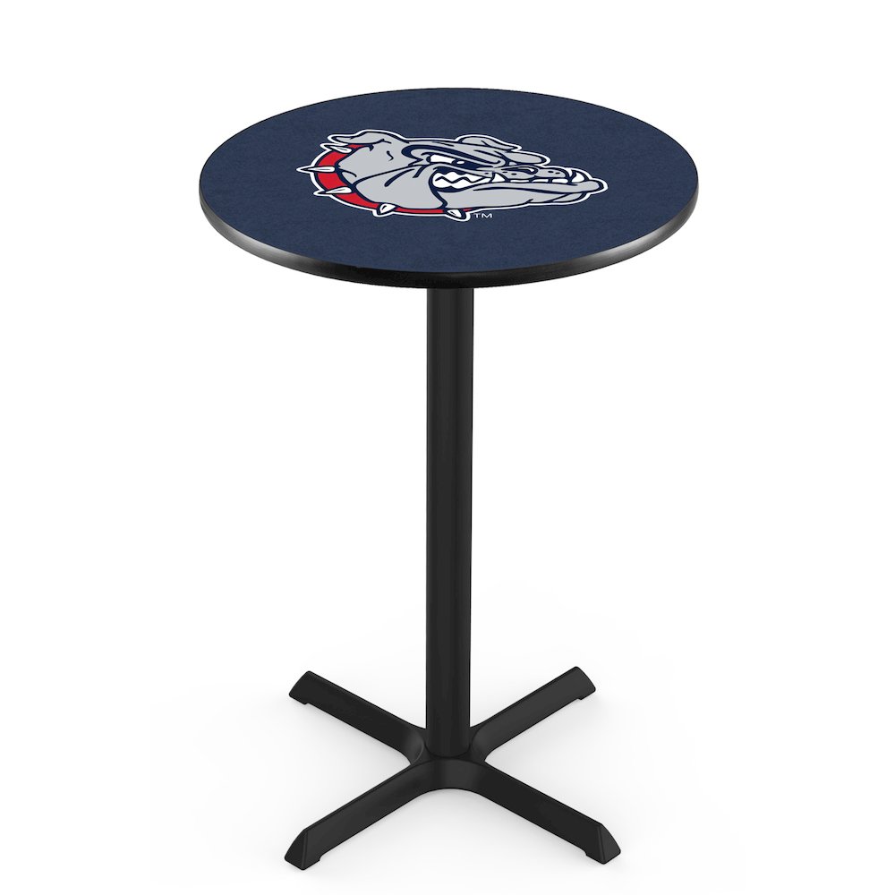 L211 Gonzaga 42" Tall - 36" Top Pub Table with Black Wrinkle Finish