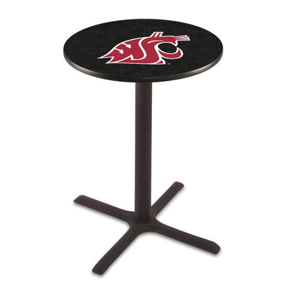 L211 Washington State University 42' Tall - 36' Top Pub Table w/ Black Wrinkle Finish