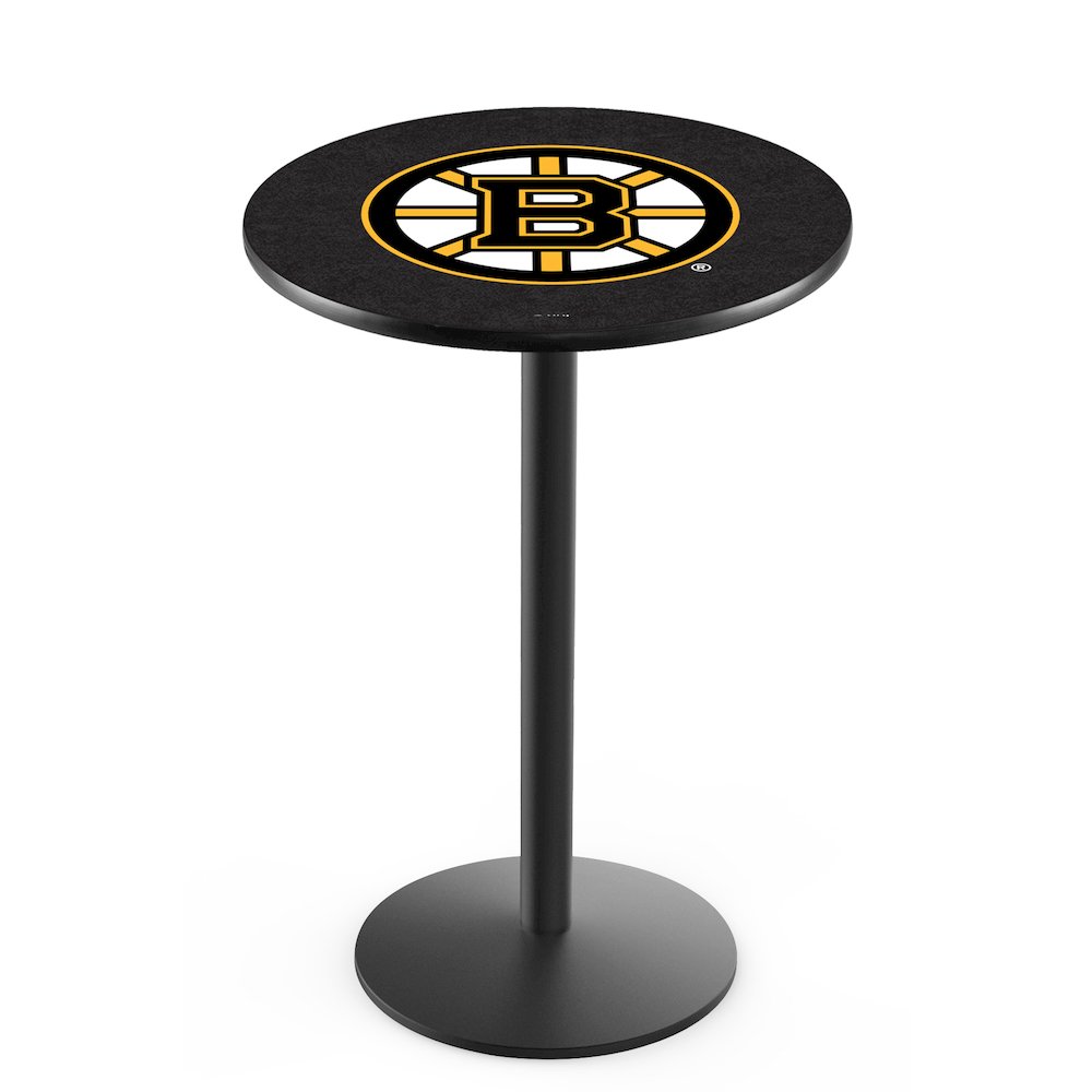 L214 Boston Bruins 42' Tall - 36' Top Pub Table w/ Black Wrinkle Finish (245)