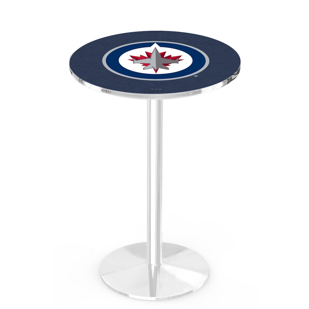 L214 Winnipeg Jets 42' Tall - 36' Top Pub Table w/ Chrome Finish (3611)