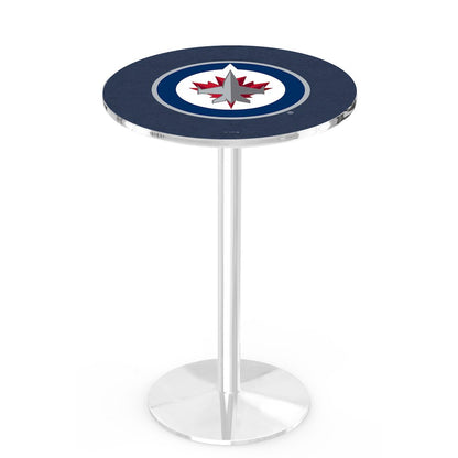 L214 Winnipeg Jets 42' Tall - 36' Top Pub Table w/ Chrome Finish (3611)