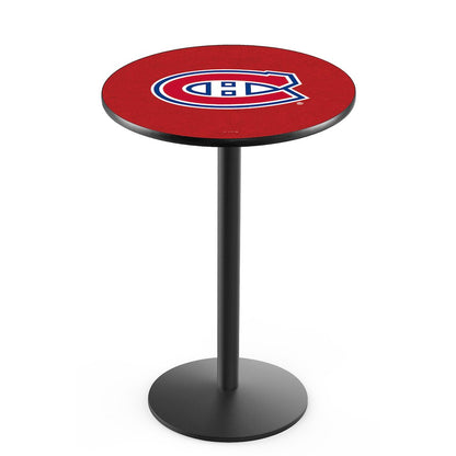 L214 Montreal Canadiens 42' Tall - 36' Top Pub Table w/ Black Wrinkle Finish (986)