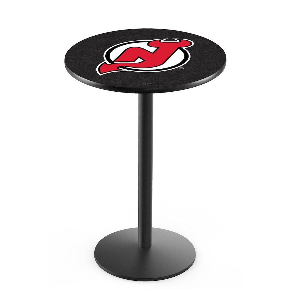 L214 New Jersey Devils 42" Tall - 36" Top Pub Table with Black Wrinkle Finish (1167)