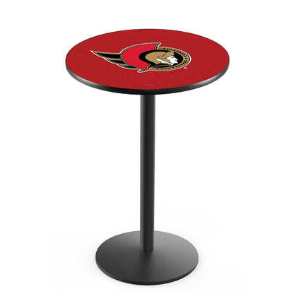 L214 Ottawa Senators 42" Tall - 36" Top Pub Table with Black Wrinkle Finish (1303)